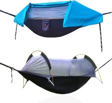 440-Pound Camping Hammock With Rainfly Cover And Mosquito Net, 4-In-1, B... - £97.61 GBP