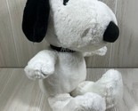 Snoopy Peanuts MetLife 14&quot; collar plush stuffed animal soft toy black white - $9.89