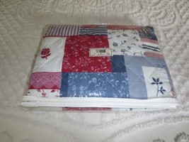 NIP REVERSIBLE Red White Blue QUILTED &quot;CHEATER&quot; FABRIC Coverlet QUILT--7... - £30.71 GBP