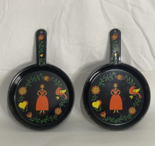 Vintage Pennsylvania Dutch Hex Sign Style Tin Skillet Wall Decor Mini Pa... - €10,42 EUR