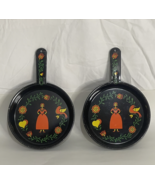 Vintage Pennsylvania Dutch Hex Sign Style Tin Skillet Wall Decor Mini Pa... - $11.87