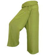 FISA03 grasgreen Fisherman Pants Fisher Wrap Thai Yoga pants trousers Sport - £14.32 GBP