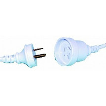 Jaycar Mains Extension Cable with Flange 240V 10A White (3m) - £28.62 GBP