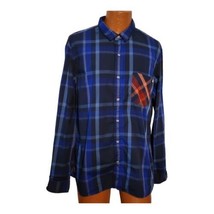 Timberland  Shirt Mens XL Fitted Blue Plaid Button Up  Cotton Long Sleeve  - $14.99