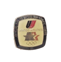 United Airlines Olympics 1984 Official Airline Logo Lapel Pin Los Angeles Vtg - £11.10 GBP