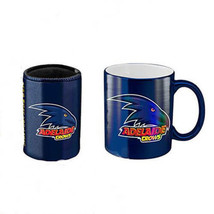 AFL Metallic Coffee Mug &amp; Can Cooler Pack - Adelaide Crows - £35.32 GBP