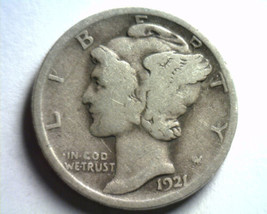 1921 MERCURY DIME VERY GOOD+ VG+ NICE ORIGINAL COIN BOBS COINS FAST 99c ... - $98.00
