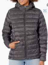 Amazon Essentials Womens Lightweight Hooded FullZip Packable Puffer Jacket Sz XS - £35.39 GBP