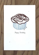 Chocolate Brown Glitter Birthday Cupcake Greeting Card - $12.00