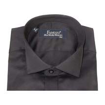 Men's Tux Shirt FAMOZO Turkey 100% Cotton French Cuffs Wing Tip FA3 Black image 5