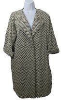 Chicos Herringbone Long Snap Button Knit Jacket Multi Color Pattern Size 1 Women - £36.92 GBP