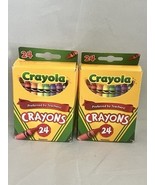 Crayons Crayola 24 Count Box Non Toxic Colors 2 Pack School Color Damaged - $163.85 MXN