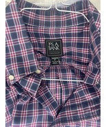 Jos. A. Bank Traveler  Men&#39;s Shirt Size XL Traditional Fit Red White Blu... - $12.82