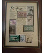 Vintage Matted Stamp Art by Jack Rabbit Glimpse of the Past Through Prof... - $29.69