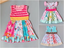 NEW Girls Boutique Farm Animals Princess Pony Multi Print Ruffle Dress  - £10.89 GBP
