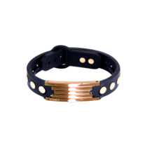 Clavis Varg Magnetic Therapy Sports Golf Health Bracelet Black Band Rose Gold - £78.30 GBP