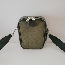 Coach CH097 Stanton Crossbody Signature Jacquard Small Phone Bag Olive Drab - $111.75