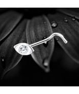 925 Sterling Silver Eye Shaped Nose Stud Screw Pin Clear Crystal Body Je... - $176.23 MXN