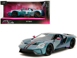 2017 Ford GT Blue Metallic with Pink and Black Stripes &quot;Pink Slips&quot; Series 1/24  - £32.14 GBP
