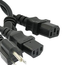 Digitmon 2-Pack Value 5FT 3 Prong Ac Power Cord Cable Plug For Nec LCD195VX+ Lcd - £10.53 GBP