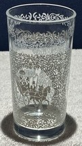 Vtg. Hazel Atlas Monticello White Winter Horse &amp; Buggy Carriage Glass Tu... - $7.92