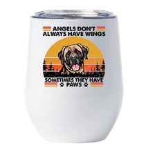 Funny Angel Mastiff Dogs Have Paws Wine Tumbler 12oz Cup Gift For Dog Mo... - $22.72