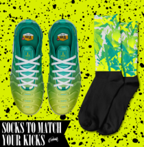 SPLATTER Socks for N Air Vapormax Plus Lemon Hot Lime Teal Vapor Max Shirt - £16.53 GBP