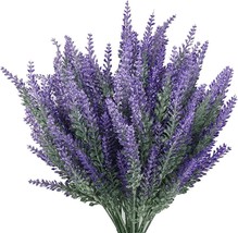 Purple Pasyou 6 Pc. Artificial Lavender, Plastic Flowers, Plants Faux Simulation - £30.64 GBP