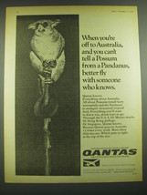 1968 Qantas Airline Ad - can&#39;t tell a Possum from a Pandanus - £14.55 GBP