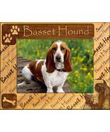 Basset Hound Laser Engraved Wood Picture Frame Landscape (8 x 10) - $964.29 MXN