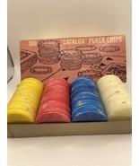 Vintage Box Catalog Marbleized 100 Poker Chips 1.5&quot; Unbreakable - $18.00