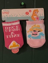 2 Pairs Girl&#39;s Disney&#39;s Cinderella Socks 0-6 Months *New* zz1 - £9.57 GBP