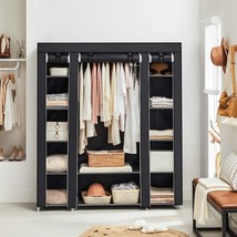 Organize Your Clothes with Style: Black Linen Closet Wardrobe Featuring Clothes - $65.00