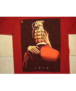 "Love" Suit Hand Grenade Head Artwork Relationship Red T Shirt M - $17.17