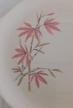 Vintage 1960s Salem China Pink Bamboo Pattern Tab Handled Serving Plate 10.75&quot; - £11.99 GBP