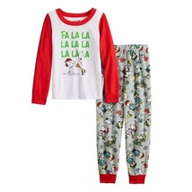 Unisex Peanuts &quot;Fa La La&quot; Christmas Pajama Set Size 8 - £19.52 GBP