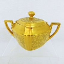 Square Sugar Bowl with Lid Gold Encrusted Rose and Daisy Pattern 1282 Vi... - £27.18 GBP