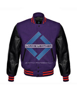 New American Letterman College Varsity Jacket &amp; Real Black Leather Sleev... - £74.94 GBP