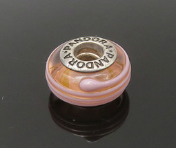 PANDORA 925 Sterling Silver - Vintage Pink Enamel Round Slide Pendant - PT18437 - £27.02 GBP