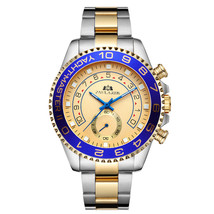 Automatic Mechanical Luminous Room Gold Steel Band Men&#39;s Watch  - £47.05 GBP