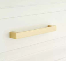 New 6&quot; Satin Brass Gebara Brass Cabinet Pull By Signature Hardware - $22.95