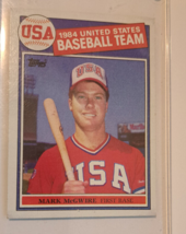 1985 Topps Team U.S.A. MARK McGWIRE #401-Rookie Card excellent condition - £11.79 GBP