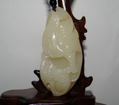 2.8&quot; China Certified Nature Yellow Dragon Jade Lucky Eagle and Fish Pendants - £86.38 GBP