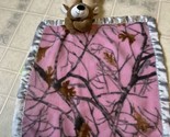 Deer pink real tree Camo Plush Baby Security Blanket LOVEY Satin Trim - $25.23