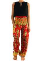 New Orange Peacock Boho Hippie Gypsy Pants - £14.38 GBP