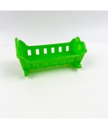 Vintage Mattel 1974 Doll House Plastic Green Rocking Baby Crib EUC - $208.02 MXN
