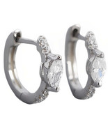 Anyco Earrings Fashion Luxury Buckle White Zircon Piercing Sterling Silver - €23,93 EUR
