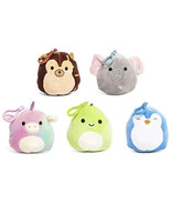 SQUISHMALLOWS 3.5 INCH Random MOCHI SQUISHY PLUSH KEYCHAIN CLIP SET OF 5 - £14.94 GBP