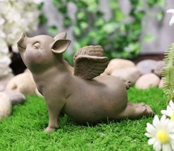 Ebros 8.5" Long Flying Pig Yoga Position Resin Figurine Home Decor - $21.99