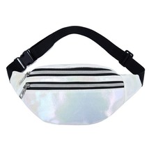 2022 Holographic Fanny Pack Hologram Waist Bag Laser PU Beach Traverl Hip Bum Zi - £11.38 GBP